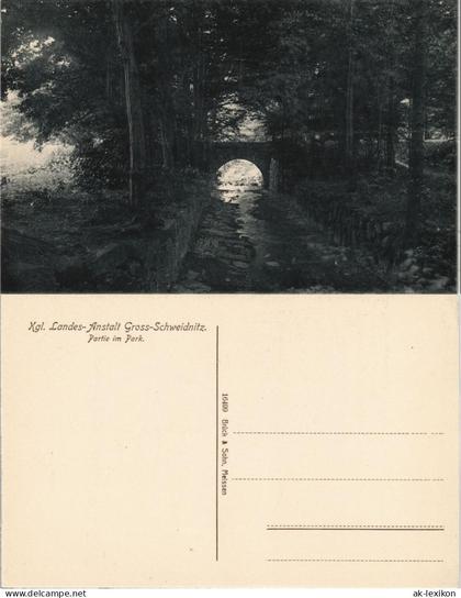 Ansichtskarte Großschweidnitz (OL) Swóca Partie im Park 1912