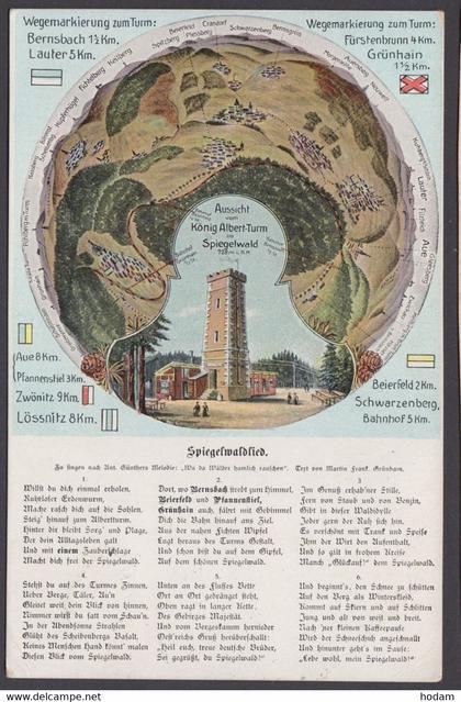 "Grünhain", Spiegelwald, dek. Fotokarte, 1924 gelaufen