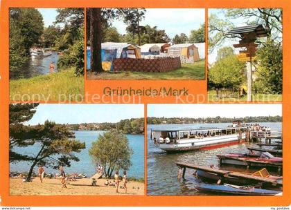 Gruenheide Mark Loecknitz Camping am Peetzsee Wanderwegweiser Werlsee Ausflugsbo