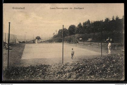 AK Grünstadt, Lawn-Tennisplatz im Stadtpark