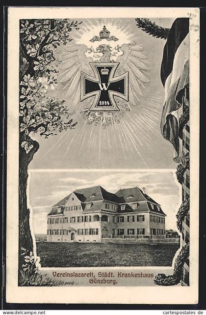 AK Günzburg, Vereinslazarett, Städt. Krankenhaus