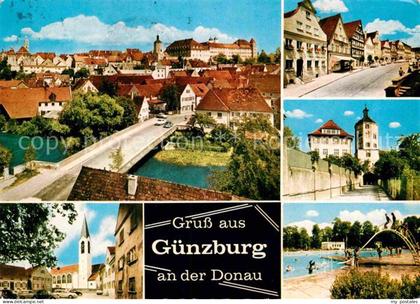 Guenzburg Bayern Panorama Teilansichten Schwimmbad