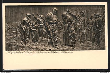 AK Gutach / Schwarzwaldbahn, Kriegerdenkmal, Relief Heimkehr