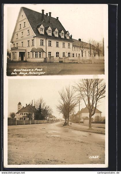 AK Haar, Gasthaus z. Post, Inh. Kasp. Ritzinger, Strassenpartie