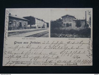 Pritzier b. Hagenow , ca. 1910, Molkerei , Bahnhof , Mecklenburg , Ansichtskarte , CPA , AK !!