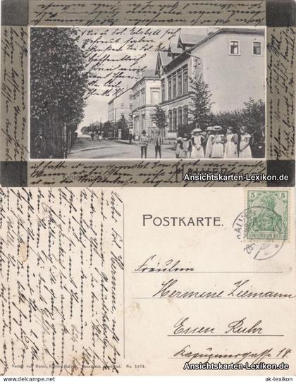 Ansichtskarte Halver Partie in der Bahnhofstraße 1908