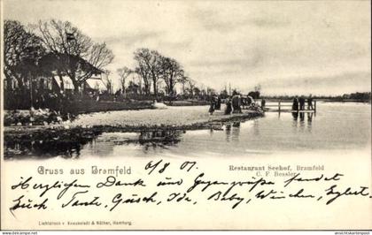 CPA Hamburg Wandsbek Bramfeld, Restaurant Seehof, Uferpartie