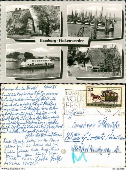 Finkenwerder-Hamburg 4 Bild Bauernhaus Fischerfltotte Fährdampfer 1971