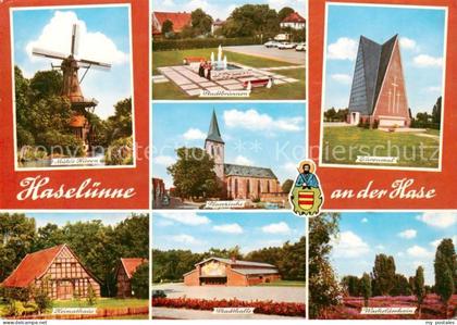 Haseluenne Muehle Hueven Stadtbrunnen Pfarrkirche Ehrenmal Heimthaus Stadthalle