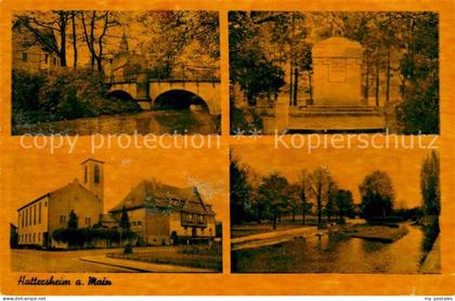 Hattersheim Main Mainpartie Gedenkstein Kirche