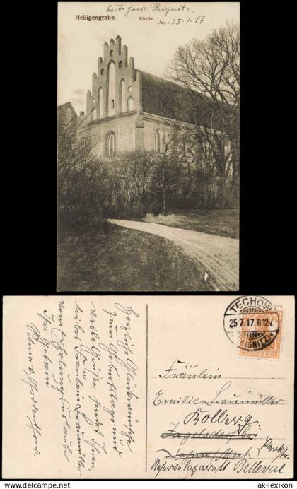 Ansichtskarte Heiligengrabe Partie an der Kirche 1917