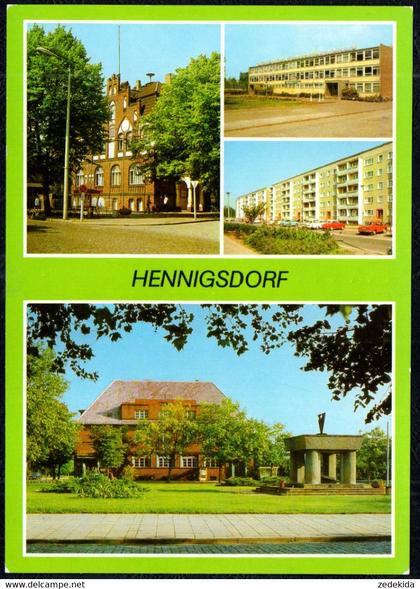 G1725 - TOP Hennigsdorf - Neubauten Großplatte Post Rathaus Betriebsschule Wilhelm Florin - Bild und Heimat Reichenbach