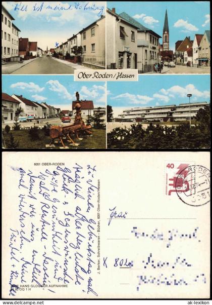 Ansichtskarte Ober-Roden-Rödermark 4 Bild Straßenansichten 1974