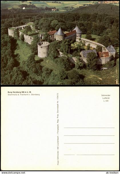 Breitenbach am Herzberg Luftaufnahme Burg Herzberg Stammsitz  1980