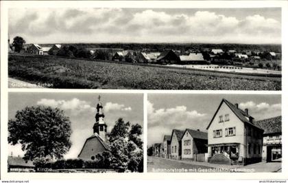 CPA Eichen (Kreis Hanau) Nidderau in Hessen, Kirche, Bahnhofstraße, Geschäftshaus Laubach