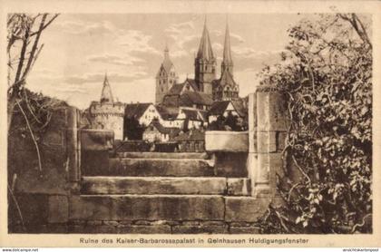CPA Gelnhausen Main Kinzig Kreis, Ruine des Kaiser Barbarossapalasts, Huldingsfenster