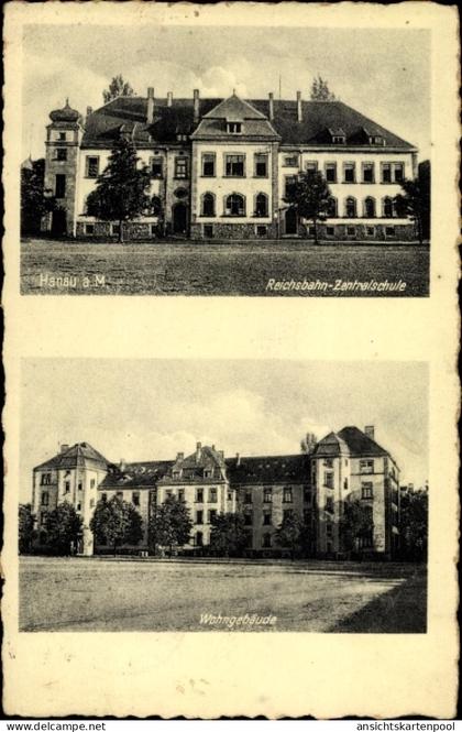 CPA Hanau im Main Kinzig Kreis Hessen, Reichsbahn Zentralschule, Wohngebäude