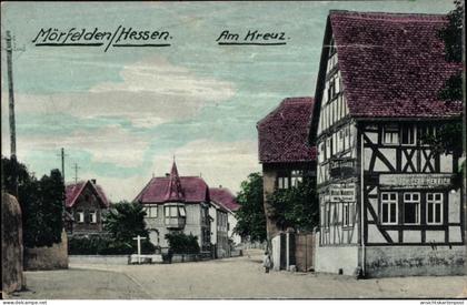 CPA Mörfelden Walldorf Kreis Groß Gerau, Am Kreuz, Zum Goldenen Apfel