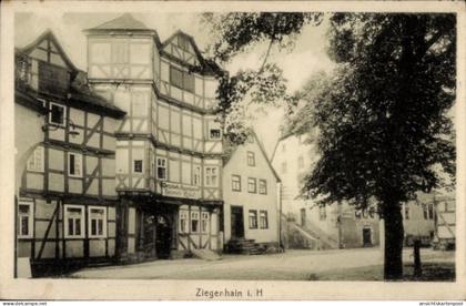 CPA Ziegenhain Schwalmstadt in Hessen, Teilansicht, Fachwerkhäuser, Gasthaus