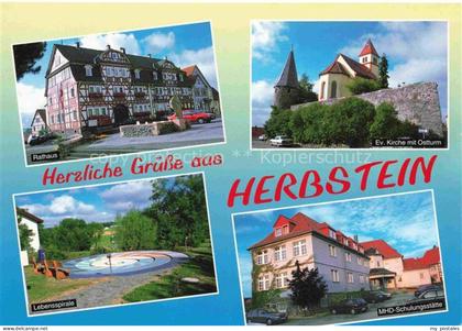 Herbstein Vogelsbergkreis Hessen Rathaus Ev Kirche mit Ostturm Lebensspirale MHD