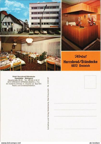 Sprendlingen-Dreieich Hotel Herrnbrod  Gaststätte Metzgerei Hauptstraße 1980
