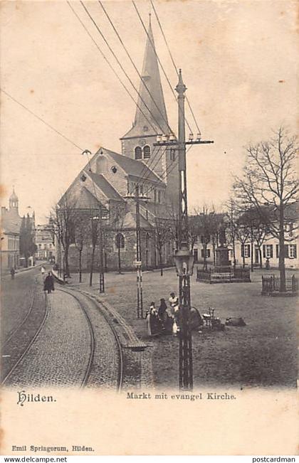 Deutschland - HILDEN - Markt mit evangel. Kirche