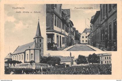 ALLEMAGNE - HOCHHEIM - église - une rue - (pas d'envoi vers l'Allemagne - Loi LUCID)