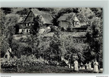 12038547 - Schwarzwald Haeuser Personen bei Ernte