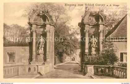 Corvey Eingang zum Schloss Statuen