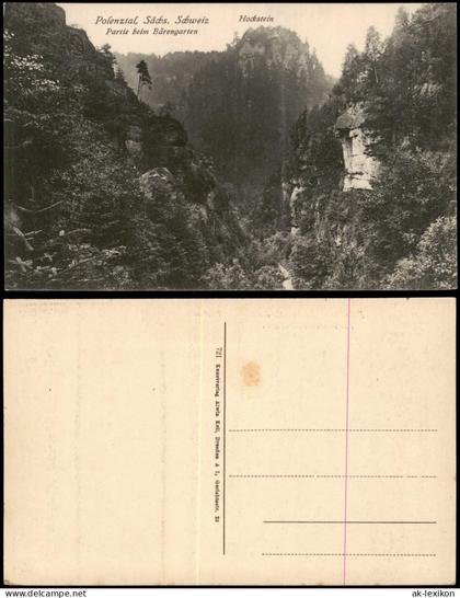 Hohnstein  Polenztal, Sächs. Schweiz  Bärengarten 1913