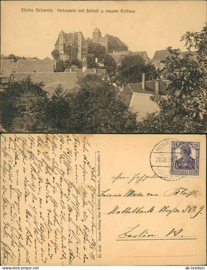 Hohnstein (Sächs. Schweiz) Burg Hohnstein Sächsische Schweiz Stadtpartie 1919