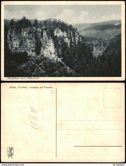 Hohnstein Wolfschlucht-Hockstein Sächsische Schweiz  mit Polenztal 1928