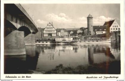 Holzminden Weser Holzminden Jugendherberge Bruecke o 1954