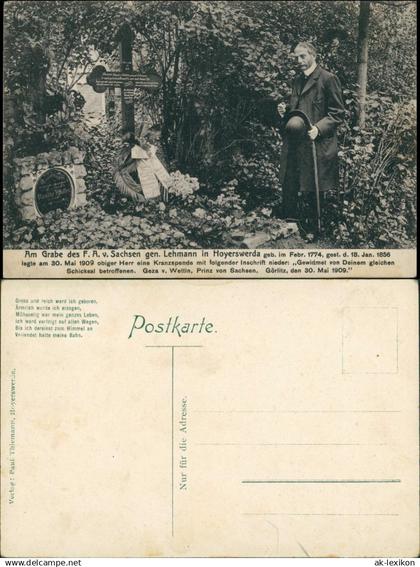 Ansichtskarte Hoyerswerda Wojerecy Am Grabe des F.A. v. Sachsen 1909