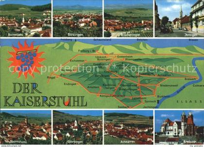 Kaiserstuhl Region Landkarte Boetzingen Ihringen Oberbergen Achkarren Breisach