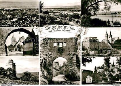 Ingelheim Rhein Stadtpanorama Burgkirche Tor Bismarckturm Kaiserpfalz