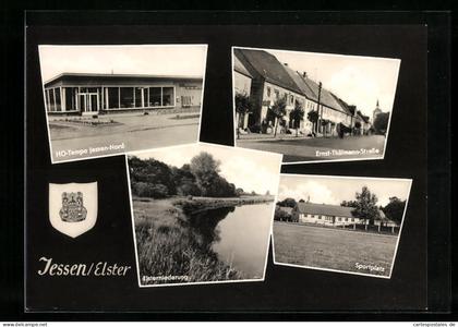 AK Jessen /Elster, HO-Tempo Jessen-Nord, Ernst-Thälmann-Strasse, Elsterniederung
