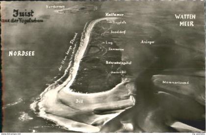 Juist Nordseebad Juist Fliegeraufnahme ungelaufen ca. 1955