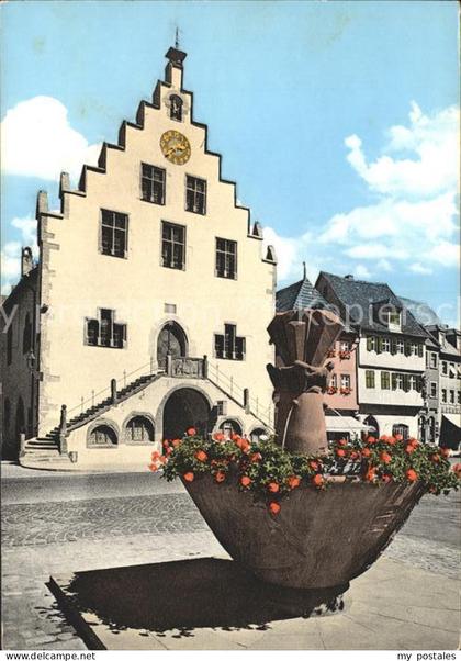 Karlstadt Main Rathaus mit Glauberbrunnen