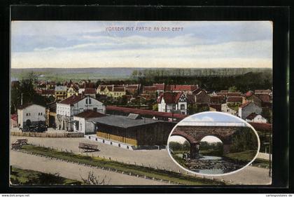 AK Horrem / Kerpen, Teilansicht mit Bahnhof, Erftpartie