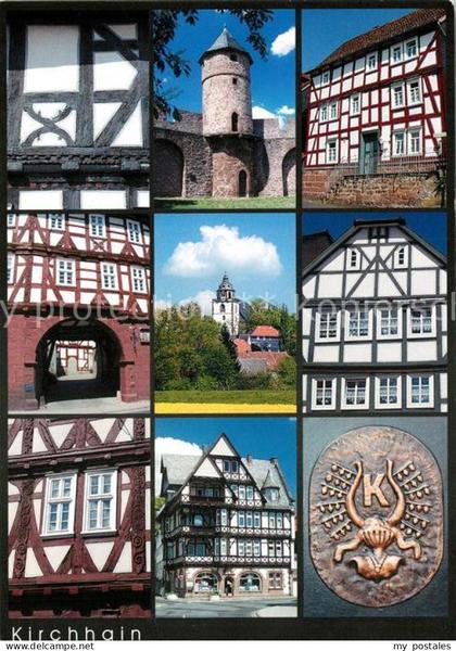 Kirchhain Hessen Historische Fachwerkhaeuser Hexenturm Stadtmauer Wappen