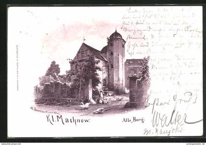 Künstler-AK Klein Machnow, alte Burg