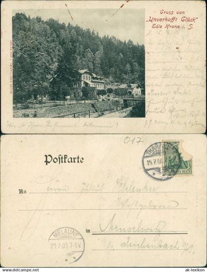 Edle Krone-Klingenberg (Sachsen) Gasthaus Unverhofft Glück 1906