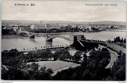 Koblenz Rhein Koblenz Eisenbahnbruecke Schloss