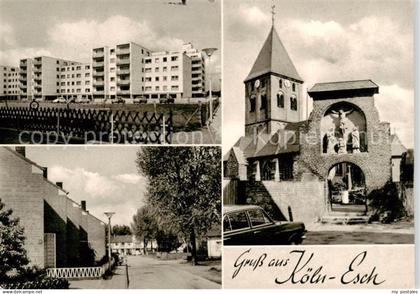 Esch Frechen Teilansichten Wohngebiet Hochhaeuser Kirche