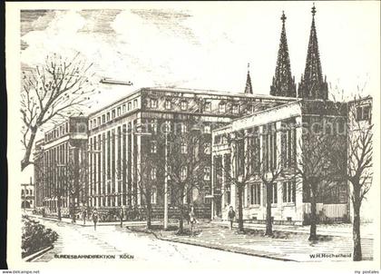 Koeln Rhein Bundesbahndirektion Koeln Zeichnung