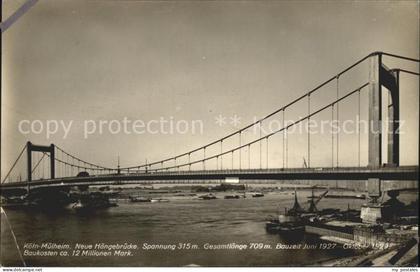 Koeln Rhein Neue Haengebruecke Koeln Muelheim