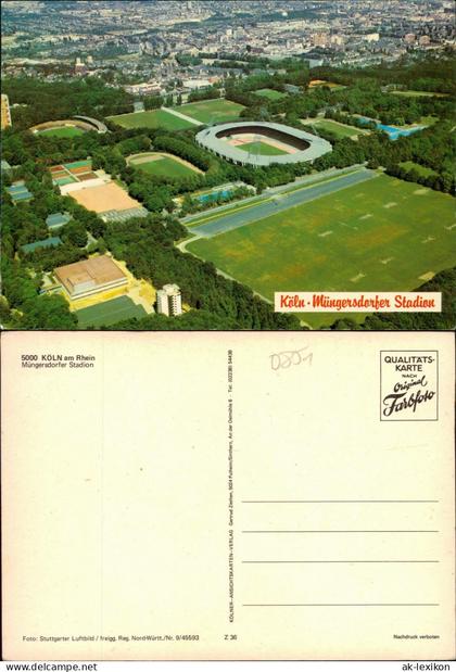Köln Köln-Müngersdorfer Fussball Stadion v. Flugzeug aus 1975