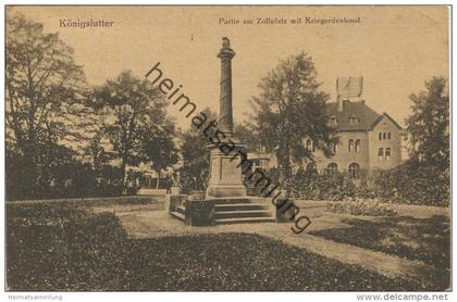 Königslutter - Partie am Zollplatz mit Kriegerdenkmal - Verlagsanstalt GmbH Dresden gel. 1922