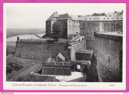 282734 / Germany - Festung Königstein (Saechs. Schw.) Eingang mit Georgenburg Foto Herihg PC 4515 Deutschland